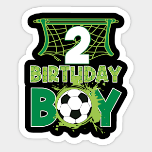 2nd Birthday Boy Soccer Funny B-day Gift For Boys Kids Sticker